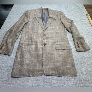 Hickey Freeman Bespoke Tartan Plaid Blazer 41R Sports Coat Jacket Small Flaw